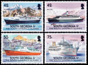 GEORGIAS DEL SUR/SELLOS, 2004 - BARCOS - YV 394/97 - 4 VALORES - NUEVO - MINT
