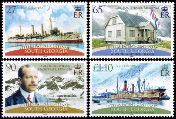 GEORGIAS DEL SUR/SELLOS, 2008 - BARCOS - JAMES INNES WILSON PRIMER MAGISTRADO  - YV 449/52 - 4 VALORES - NUEVO - MINT