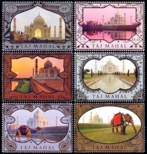 NACIONES UNIDAS (ONU) SELLOS, 2014 - PATRIMONIO MUNDIAL - INDIA - YV 1390/1 (NY) 868/69 (G) 839/40 (V) - 6 VALORES - NUEVO - MINT