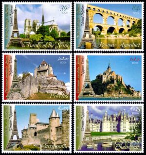 NACIONES UNIDAS (ONU) 2006  PATRIMOIO MUNDIAL - FRANCIA - YV 993/94 (NY) 554/55 (G) 478/79 (V) - 6 VALORES - NUEVO - MINT
