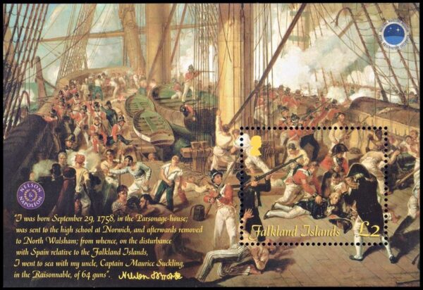 MALVINAS/STAMPS, 2005 - BICENTENNIAL OF THE BATTLE OF TRAFALGAR - YV BF 32 - SOUVENIR SHEET - MNH