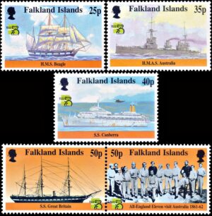 MALVINAS/SELLOS, 1999 - BARCOS - YV 742/46 - 5 VALORES - NUEVO - MINT