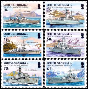 GEORGIAS DEL SUR/SELLOS, 2004 - BARCS DE LA ARMADA REAL - YV 375/80 - 6 VALORES - NUEVO - MINT
