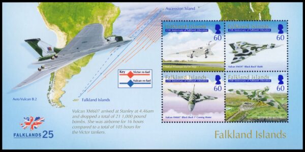 FALKLANDS/STAMPS, 2007 - FALKLANDS WAR - 25TH ANNIVERSARY - AIRCRAFT - YV BF 35 - SOUVENIR SHEET - MNH