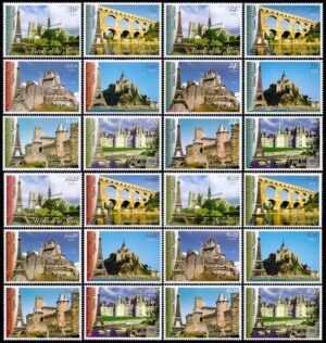 NACIONES UNIDAS (ONU) 2006  PATRIMONIO MUNDIAL - FRANCIA - YV 991/98 (NY) 554/61 (G) 478/85 (V) - 24 VALORES - NUEVO - MINT