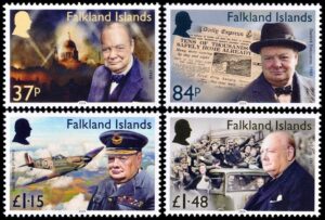 MALVINAS/SELLOS, 2024 - WINSTON CHURCHILL - 150 ANIVERSARIO DE SU NACIMIENTO - YV 1458/61 - 4 VALORES - NUEVO - MINT