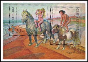 CZECH REPUBLIC/STAMPS, 2012 - PAINTING - FRANTISEK KUPKA - "THE BALLAD OF EPONA" - YV BF 47 - SOUVENIR SHEET - MNH