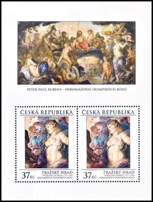 CZECH REPUBLIC/STAMPS, 2014 - PAINTINGS - PETER PAUL RUBENS - "THE COUNCIL OF THE GODS" - YV BF 51 - SOUV SHEET - MNH