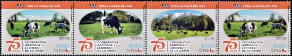 CHILE/SELLOS, 2024 - COOPERATIVA AGRICOLA Y LECHERA DE LA UNION - 4 VALORES - NUEVO - MINT