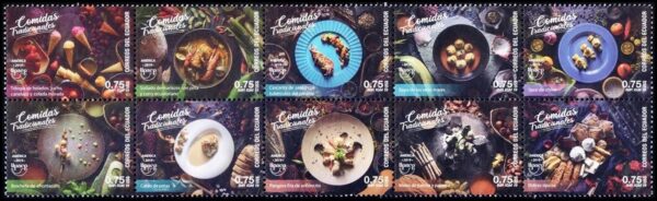 ECUADOR/SELLOS, 2019 - AMERICA UPAEP - GASTRONOMIA - YV 2985/94 - 10 VALORES - NUEVO - MINT
