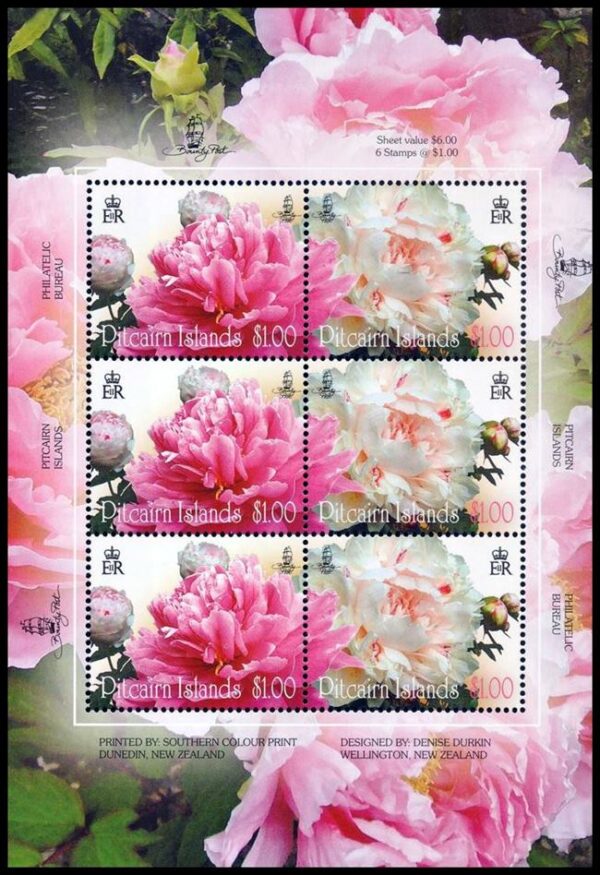 PITCAIRN/STAMPS, 2011 - FLOWERS - YV 751/52 - 2 VALUES - SHEET OF 3 SETS - MNH