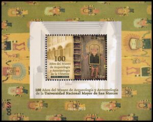 PERU/SELLOS, 2019 - MUSEOS - MUSEO DE ARQUEOLOGIA Y ANTROPOLOGIA - YV BF 96 - BLOQUE - NUEVO - MINT