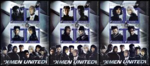 SAN VICENTE Y GRANADINAS/SELLOS, 2003 - CINE - X-MEN UNITED - YV 4637/48 - 3 HOJITAS - NUEVO - MINT