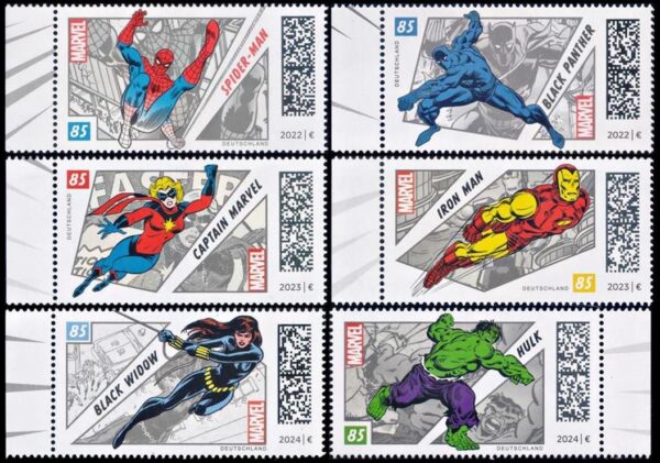 ALEMANIA/SELLOS, 2022-2024 - HISTORIETAS - SUPER HEROES - 6 VALORES - NUEVO - MINT