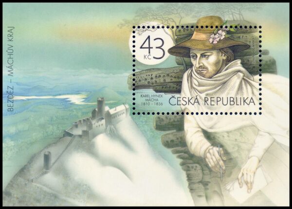 REPUBLICA CHECA/SELLOS, 2010 - POETAS - KAREL HYNEK MACHA - YV BF 39 - BLOQUE - NUEVO - MINT