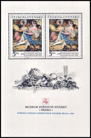CZECHOSLOVAKIA/STAMPS, 1988 - PAINTINGS - JOSEF NAVRATIL - "TURIN, MONTE SUPERGA" - YV BF 82 - SOUV SHEET - MNH