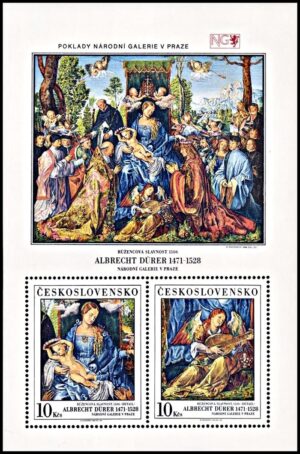 CHECOSLOVAQUIA/SELLOS, 1989 - PINTURAS - ALBERTO DURERO - "LA FIESTA DEL ROSARIO" - YV BF 85 - BLOQUE - NUEVO - MINT