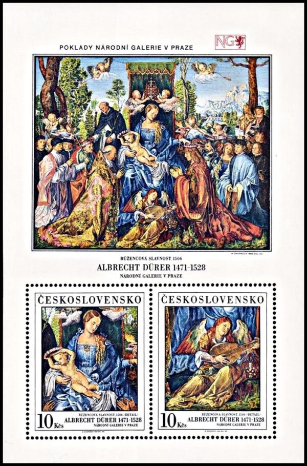 CHECOSLOVAQUIA/SELLOS, 1989 - PINTURAS - ALBERTO DURERO - "LA FIESTA DEL ROSARIO" - YV BF 85 - BLOQUE - NUEVO - MINT