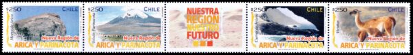 CHILE/STAMPS, 2007 - NEW REGION OF ARICA AND PARINACOTA - NATURE - YV 1760/63 - 4 VALUES - GUTER PAIR - MNH