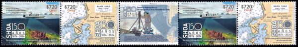 CHILE/STAMPS, 2024 - HYDROGRAPHIC AND OCEANOGRAPHIC SERVICE OF THE NAVY - 2 VALUES - GUTER PAIR - MNH