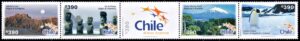 CHILE/SELLOS, 2007 - TURISMO - SITIOS Y LUGARES DE CHILE - YV 1737/40 - 5 VALORES - NUEVO - MINT