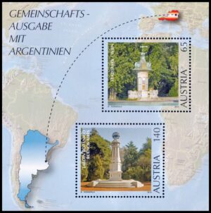 AUSTRIA/SELLOS, 2010 - PARQUES DE AUSTRIA Y DE ARGENTINA - YV BF 64 - BLOQUE - NUEVO - MINT