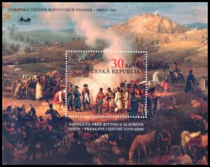 REPUBLICA CHECA/SELLOS, 2005 - BATALLA DE AUSTERLITZ - PINTURA DE LEJEUNE - YV BF 20 - BLOQUE - NUEVO - MINT