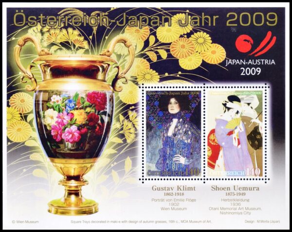 AUSTRIA/SELLOS, 2009 - PINTURAS - GUSTAV KLIMT - GEISHAS - SHOEM UEMURA - YV BF 57 - NUEVO - MINT