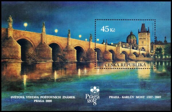 REPUBLICA CHECA/SELLOS, 2007 - ARQUITECTURA - PUENTE CARLOS - YV BF 25 - BLOQUE - NUEVO - MINT