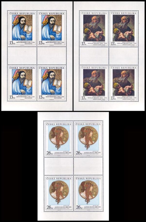 REPUBLICA CHECA/SELLOS, 2000 - OBRAS DE ARTE - PINTURAS - YV 260/62 - 3 HOJITAS - NUEVO - MINT