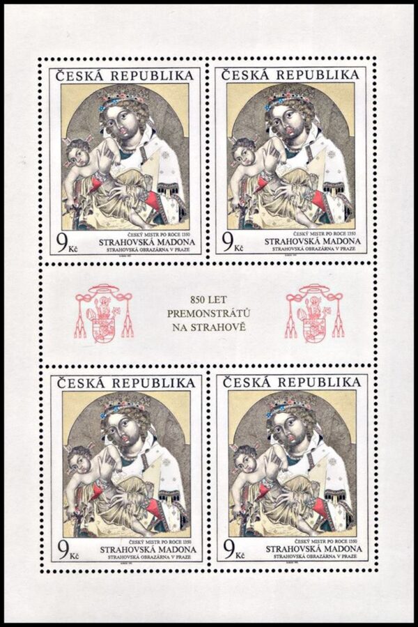 REPUBLICA CHECA/SELLOS, 1993 - OBRAS DE ARTE - PINTURAS - NUESTRA SEÑORA DE STRAHOV - YV 28 - HOJITA - NUEVO - MINT