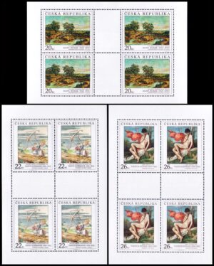 REPUBLICA CHECA/SELLOS, 2004 – OBRAS DE ARTE DE LA GALERIA NACIONAL DE PRAGA - YV 383/85 - 3 HOJITAS - NUEVO - MINT