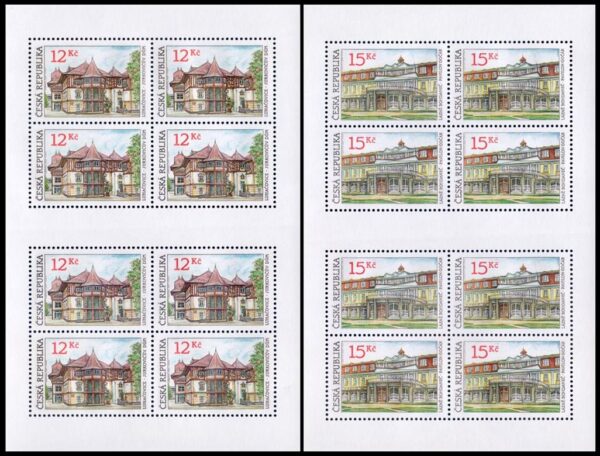 REPUBLICA CHECA/SELLOS, 2007 – ARQUITECTURA – HOTELES - YV 467/68 – 2 HOJITAS – NUEVO – MINT