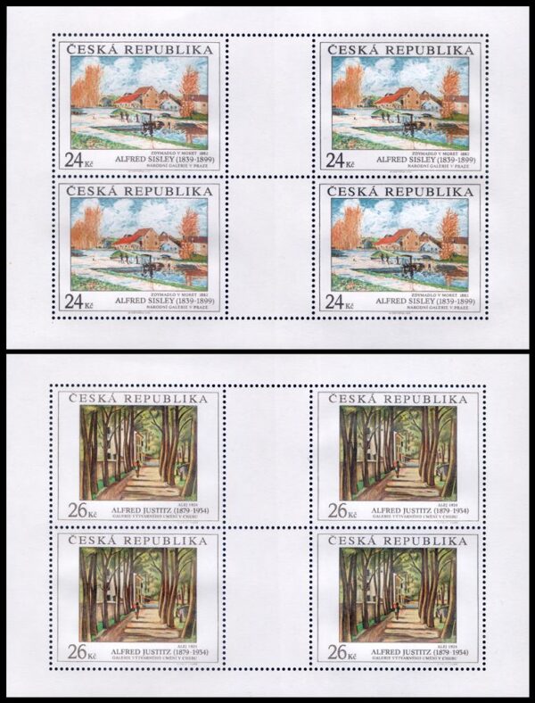 REPUBLICA CHECA/SELLOS, 2009 – OBRAS DE ARTE DE LA GALERIA NACIONAL DE PRAGA - PINTURAS - YV 547/48 - 2 HOJITAS - NUEVO - MINT