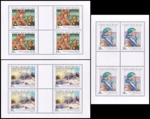 REPUBLICA CHECA/SELLOS, 2010 – OBRAS DE ARTE – PINTORES CHECOS - YV 622/624 - 3 HOJITAS - NUEVO - MINT