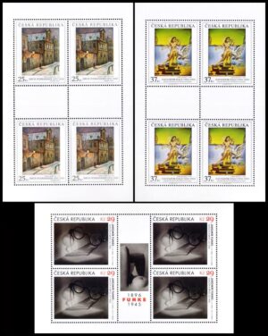REPUBLICA CHECA/SELLOS, 2005 – OBRAS DE ARTE - PINTURAS - YV 748/50 - 3 HOJITAS - NUEVO - MINT