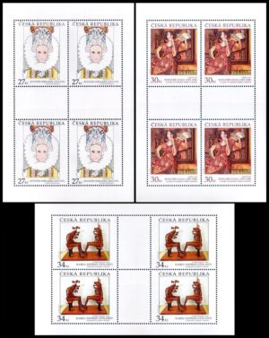 REPUBLICA CHECA/SELLOS, 2015 - OBRAS DE ARTE - PINTURA - ESCULTURA - YV 786/88 - 3 HOJITAS - NUEVO - MINT