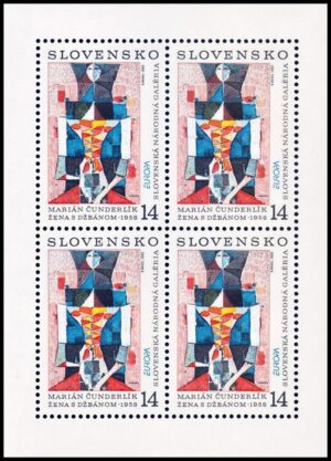 ESLOVAQUIA/SELLOS, 1993 - ARTE CONTEMPORANEO - EUROPA - YV 140 - HOJITA - NUEVO - MINT