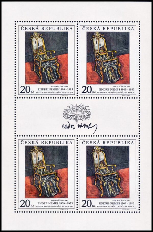 REPUBLICA CHECA/SELLOS, 1996 - OBRAS DE ARTE - PINTURAS - MUSEO DE ARTE MODERNO - YV 122 - HOJITA - NUEVO - MINT
