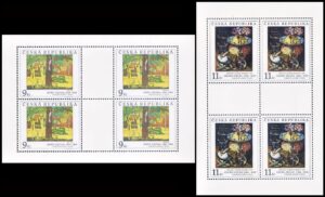 REPUBLICA CHECA/SELLOS, 1996 – OBRAS DE ARTE DE LA GALERIA NACIONAL DE PRAGA – YV 127/28 - 2 HOJITAS - NUEVO - MINT