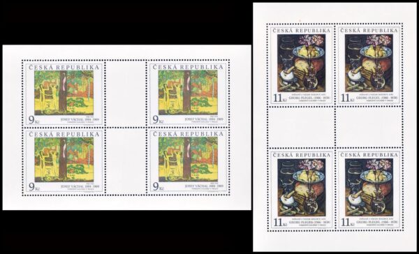 REPUBLICA CHECA/SELLOS, 1996 – OBRAS DE ARTE DE LA GALERIA NACIONAL DE PRAGA – YV 127/28 - 2 HOJITAS - NUEVO - MINT