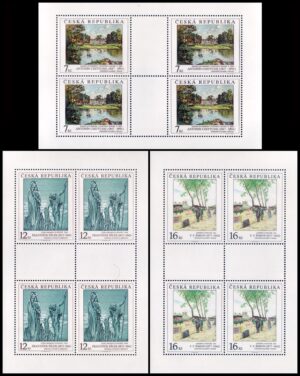 REPUBLICA CHECA/SELLOS, 1997 - OBRAS DE ARTE DE LA GALERIA NACIONAL DE PRAGA - PINTURAS - YV 158/60 - 3HOJITAS - NUEVO - MINT
