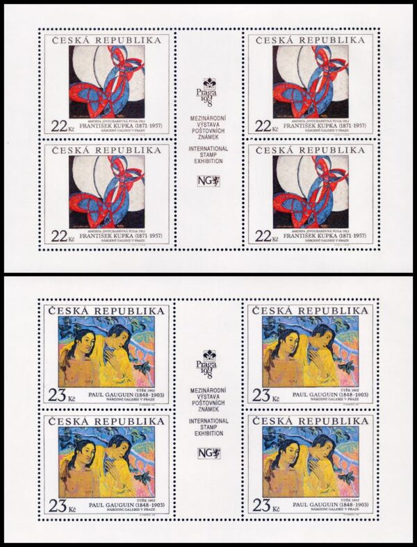 REPUBLICA CHECA/SELLOS, 2008 – OBRAS DE ARTE – PINTURA - YV 185/86 - 2 HOJITAS - NUEVO - MINT