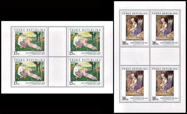 REPUBLICA CHECA/SELLOS, 1998 – OBRAS DE ARTE – PINTURAS - YV 196/97 - 2 HOJITAS - NUEVO - MINT