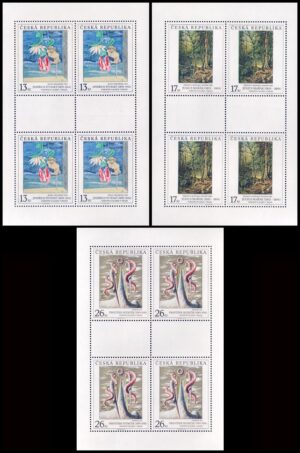 REPUBLICA CHECA/SELLOS, 1999 – OBRAS DE ARTE DE LA GALERIA NACIONAL DE PRAGA – PINTURAS - YV 231/33 - 3 HOJITAS - NUEVO - MINT
