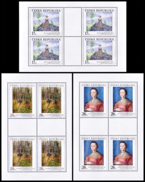 REPUBLICA CHECA/SELLOS, 2003 – OBRAS DE ARTE DE LA GALERIA NACIONAL DE PRAGA - PINTURAS - YV 353/55 - 3 HOJITAS - NUEVO - MINT