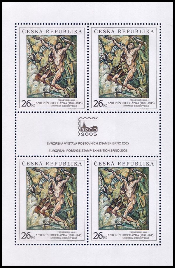 REPUBLICA CHECA/SELLOS, 2004 - PINTURAS - ANTONIN PROCHAZKA - YV 362 - HOJITA - NUEVO - MINT