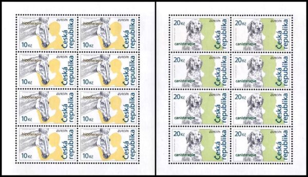 REPUBLICA CHECA/SELLOS, 2006 - EUROPA - LA INTEGRACION - ANIMALES DOMESTICOS - YV 433/34 - 2 HOJITAS - NUEVO - MINT