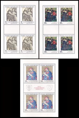 REPUBLICA CHECA/SELLOS, 1994 - OBRAS DE ARTE DE LA GALERIA NACIONAL DE PRAGA - YV 56/58 - 3 HOJITAS - NUEVO - MINT
