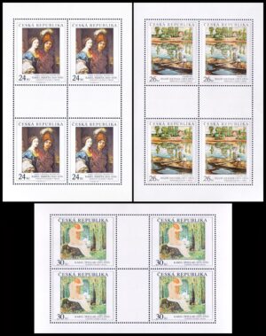 REPUBLICA CHECA/SELLOS, 2010 - OBRAS DE ARTE - PINTURAS - YV 586/88 - 3 HOJITAS - NUEVO - MINT